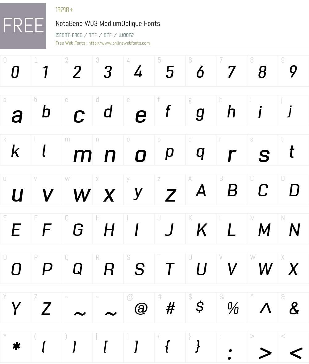NotaBene Font Screenshots