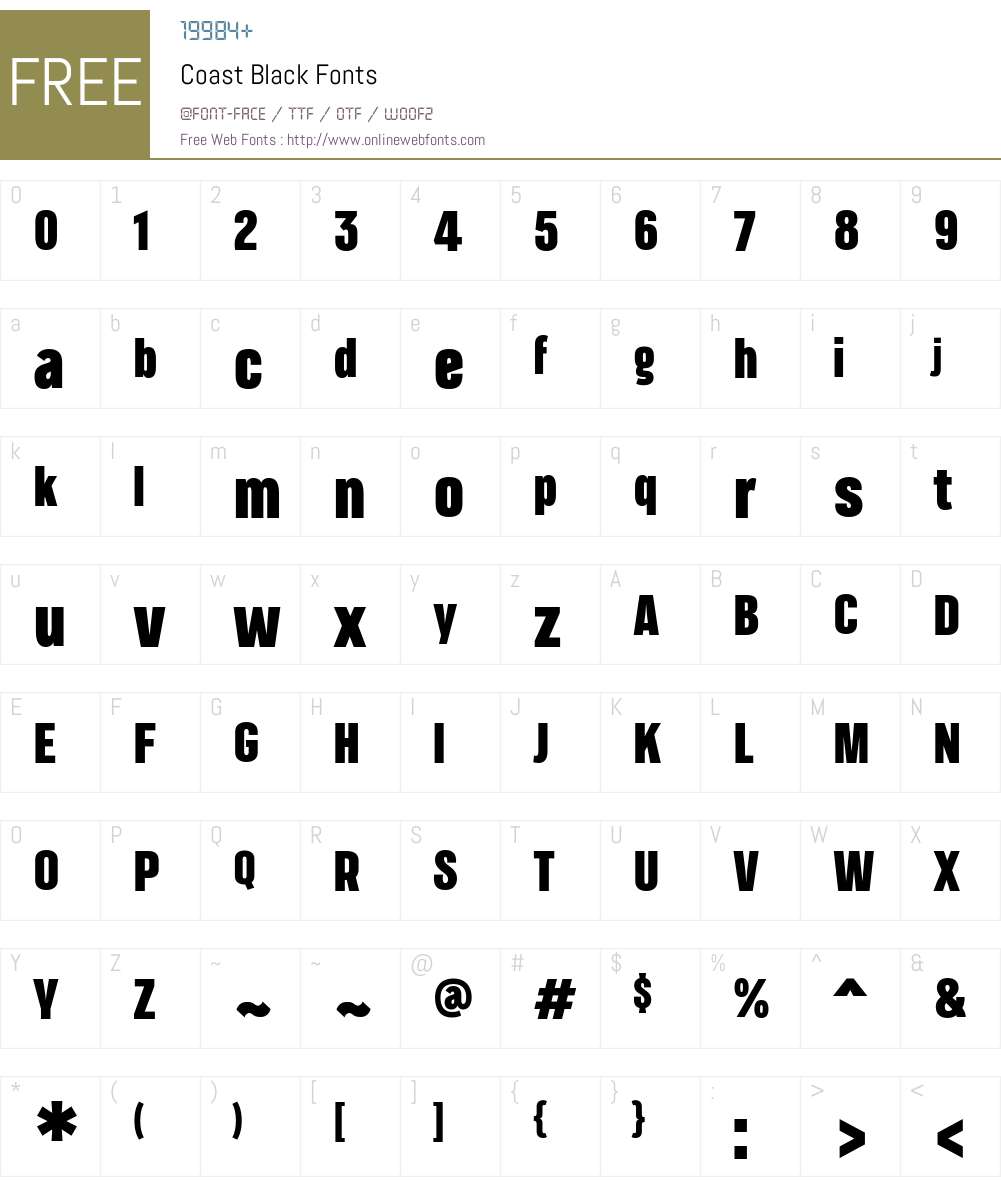 Coast Black Font Screenshots