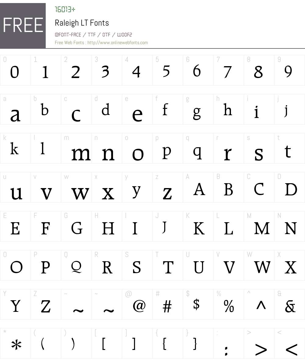 Raleigh LT Font Screenshots