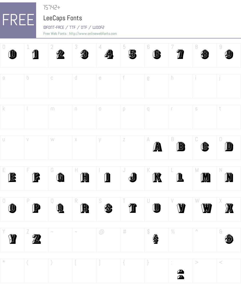 LeeCaps Font Screenshots