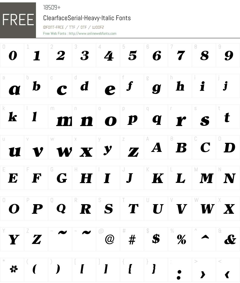 ClearfaceSerial-Heavy Font Screenshots