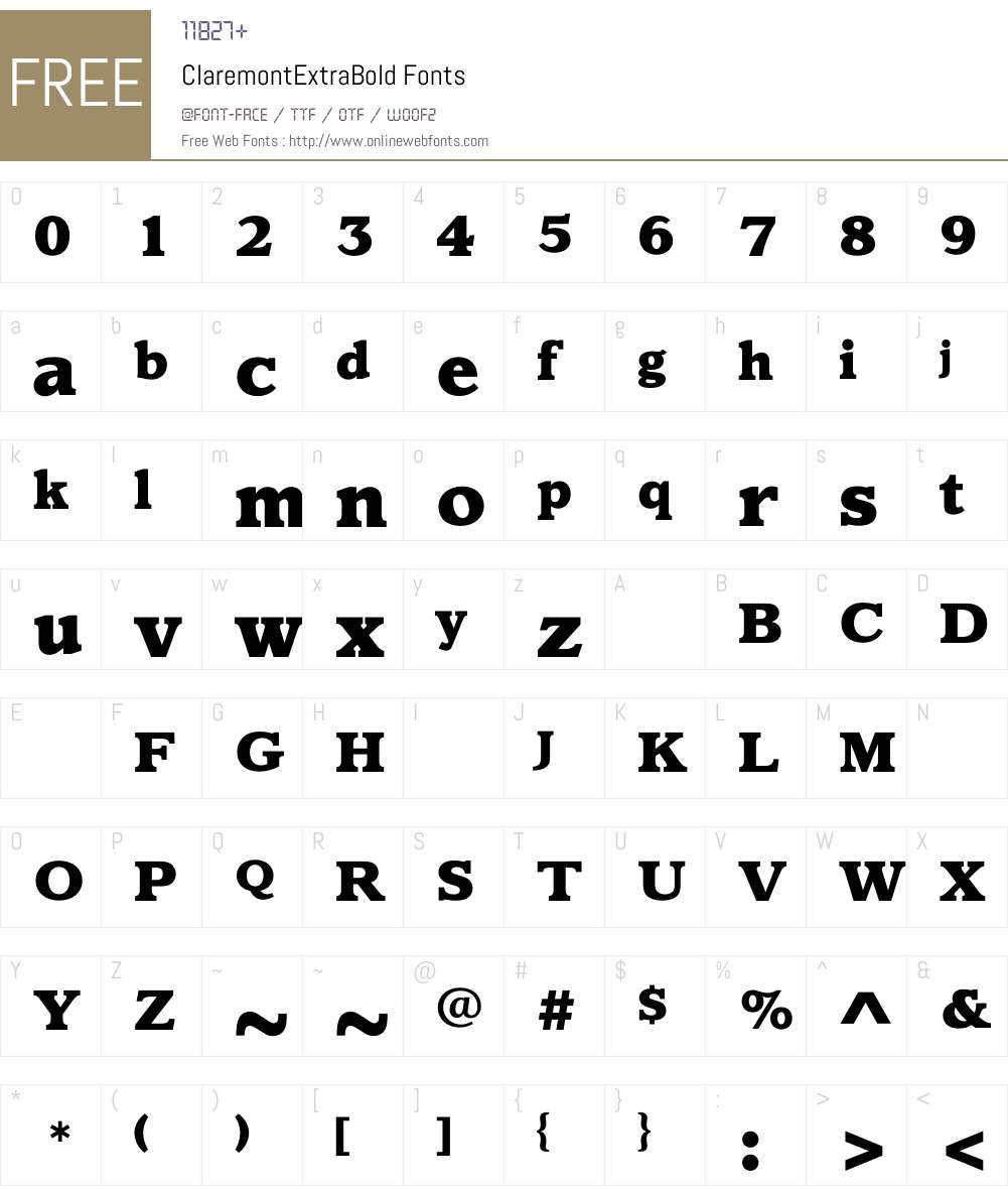 ClaremontExtraBold Font Screenshots