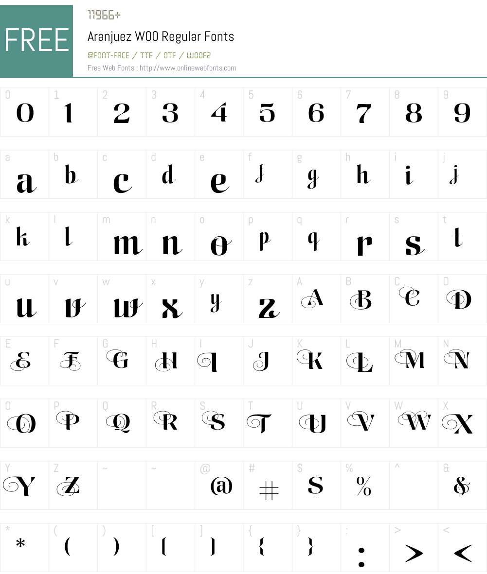 AranjuezW00-Regular Font Screenshots