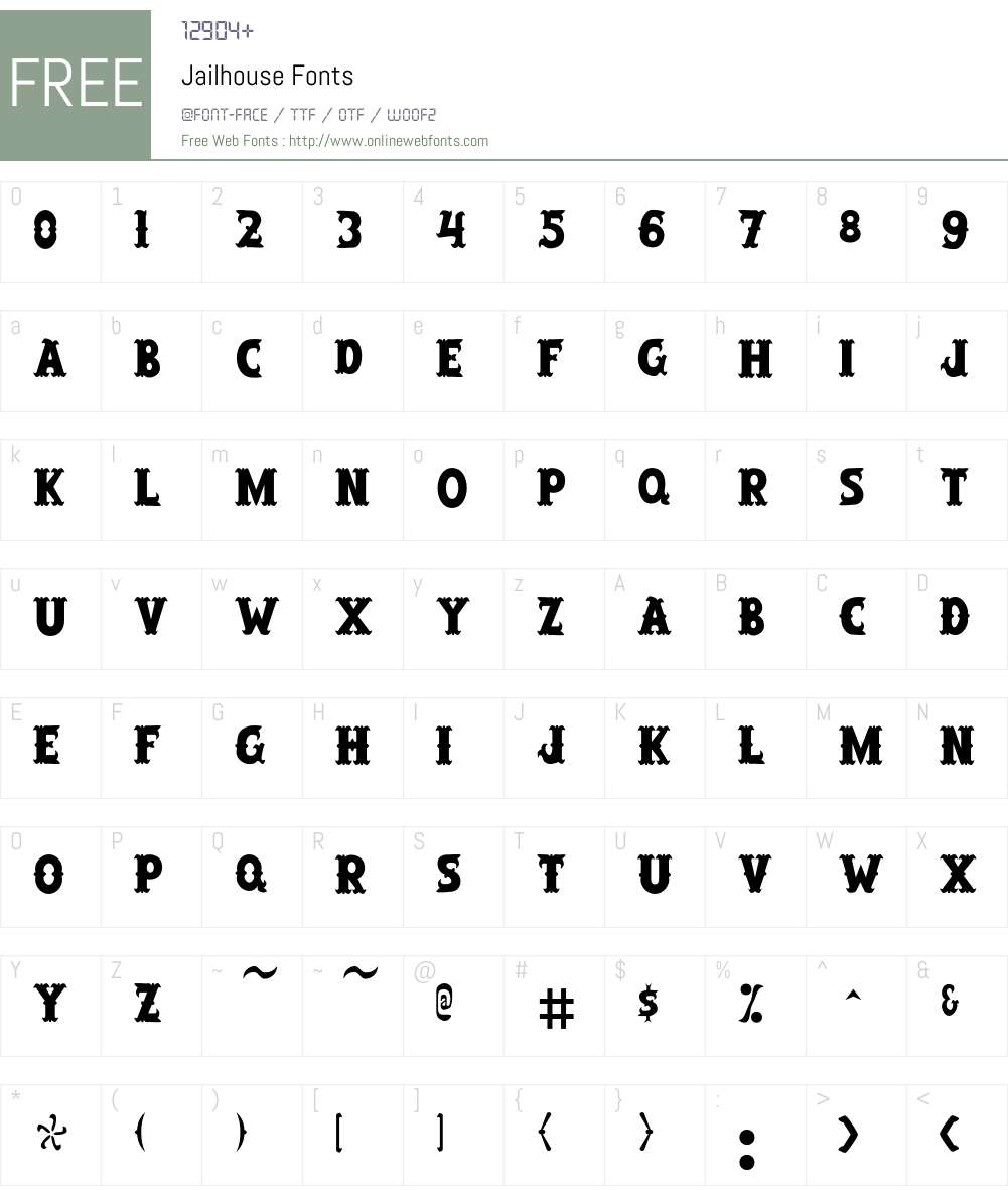 Jailhouse Font Screenshots