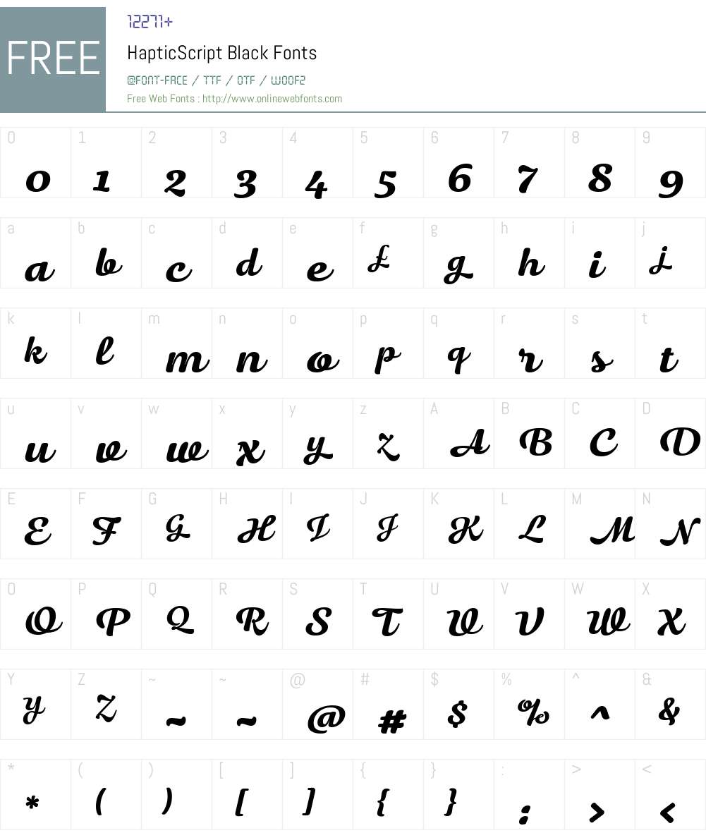 HapticScript-Black Font Screenshots