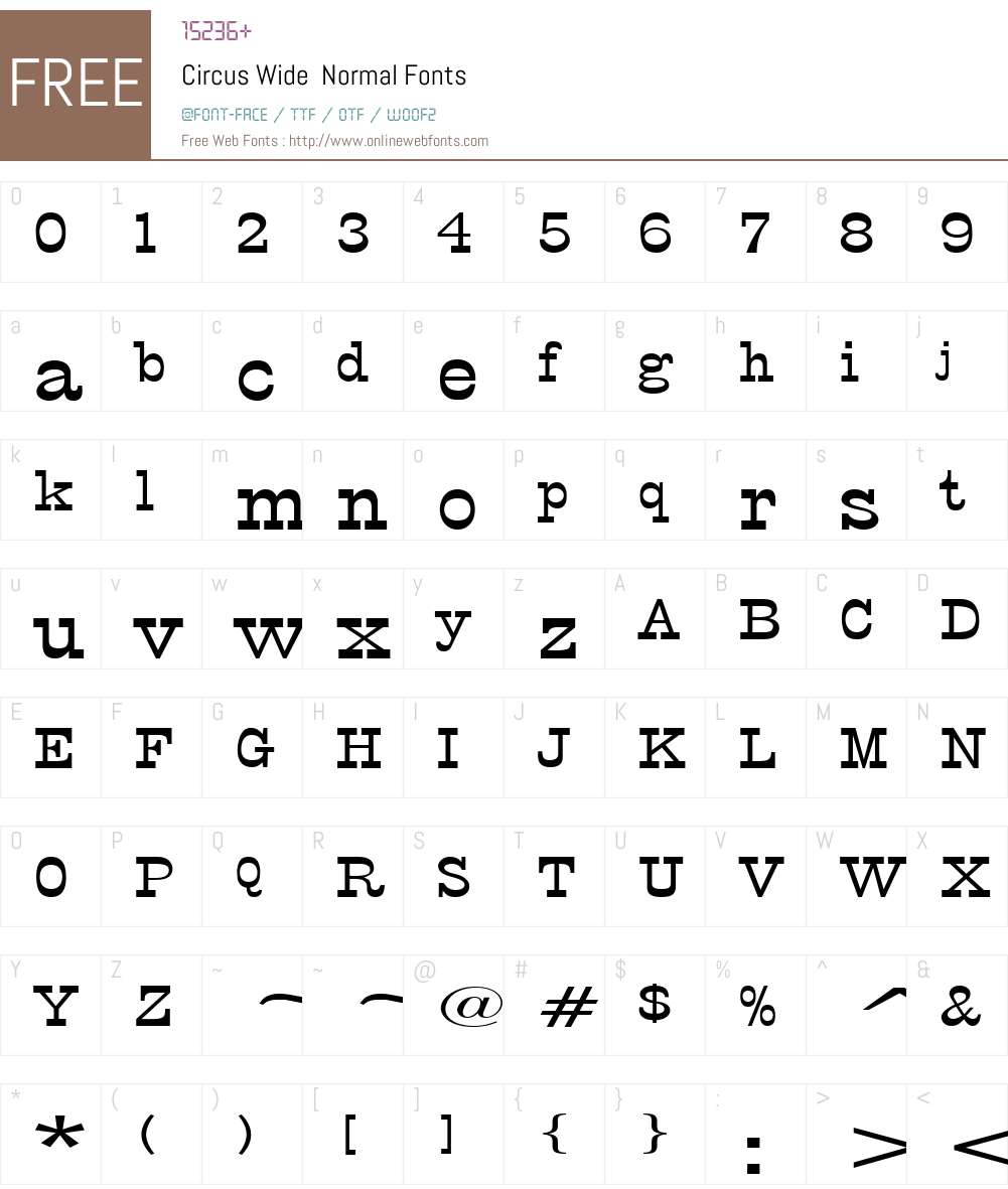 Circus Wide Font Screenshots