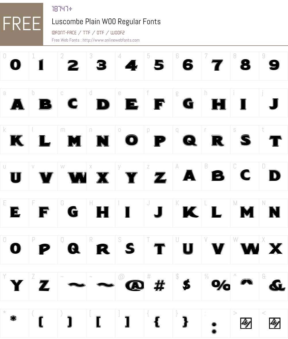LuscombePlainW00-Regular Font Screenshots
