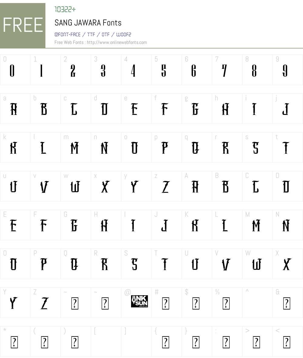SANG JAWARA Font Screenshots