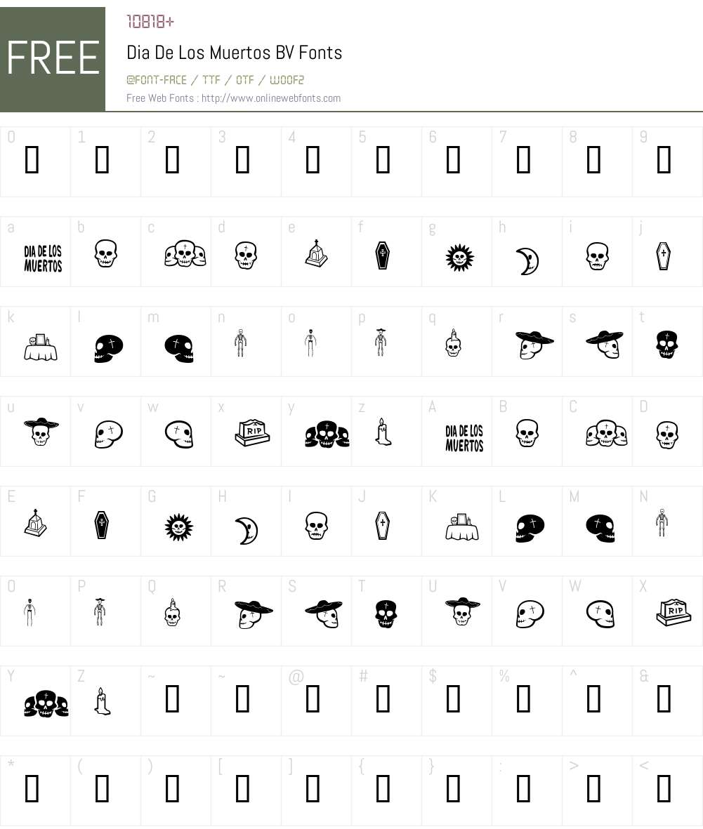 Dia De Los Muertos BV Font Screenshots