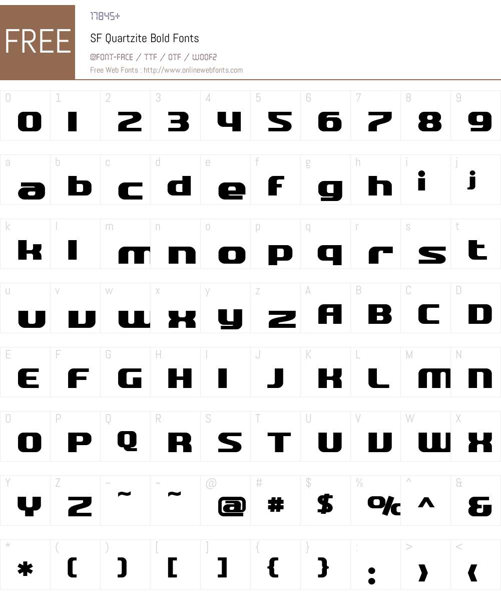 SF Quartzite Font Screenshots