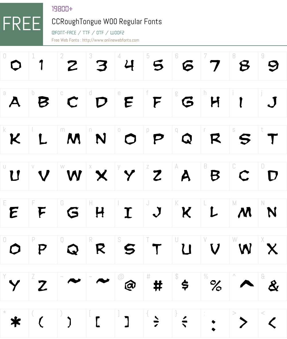 CCRoughTongueW00-Regular Font Screenshots
