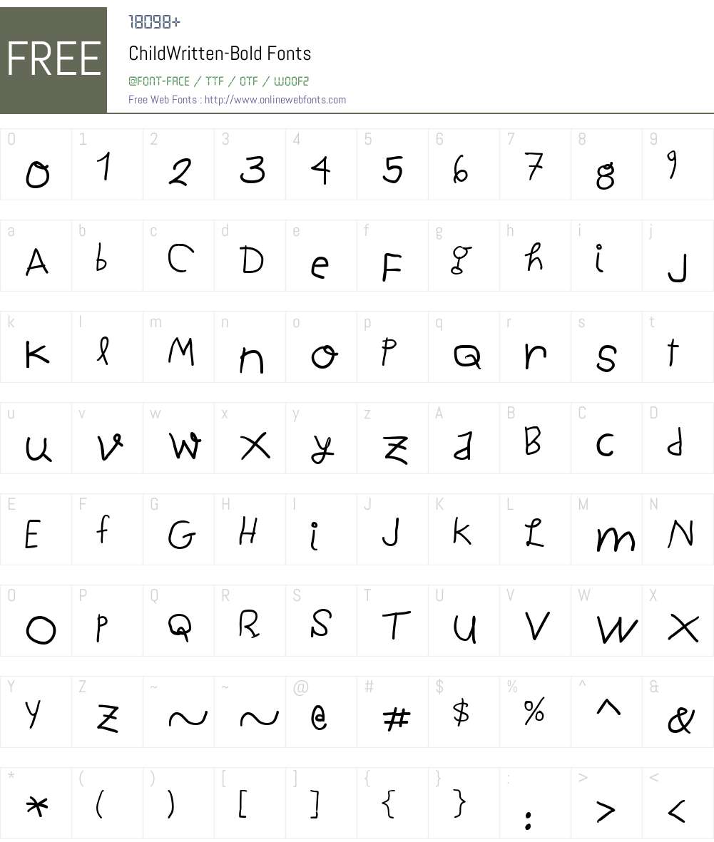 ChildWritten Font Screenshots
