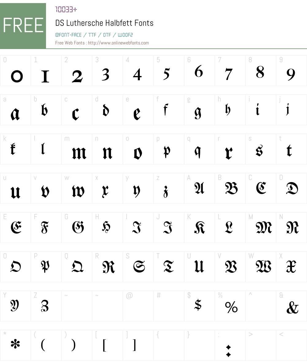 DS Luthersche Halbfett Font Screenshots