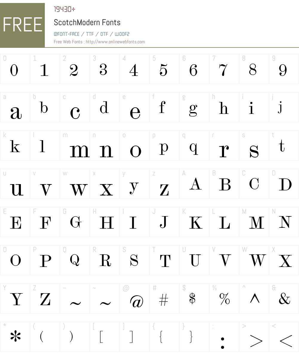 ScotchModern Font Screenshots