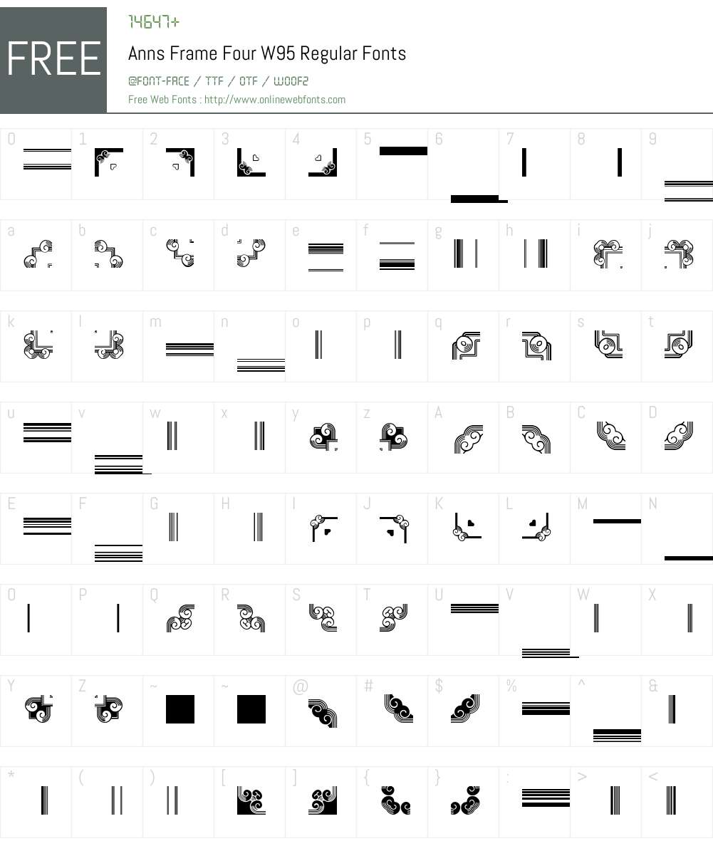 Ann's Frame Four Font Screenshots