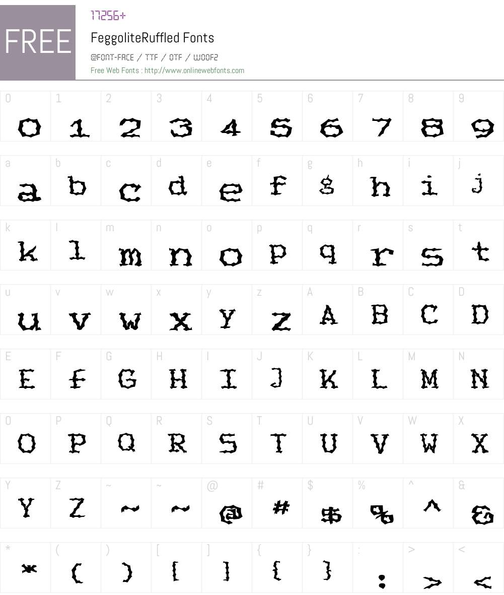 FeggoliteRuffled Font Screenshots