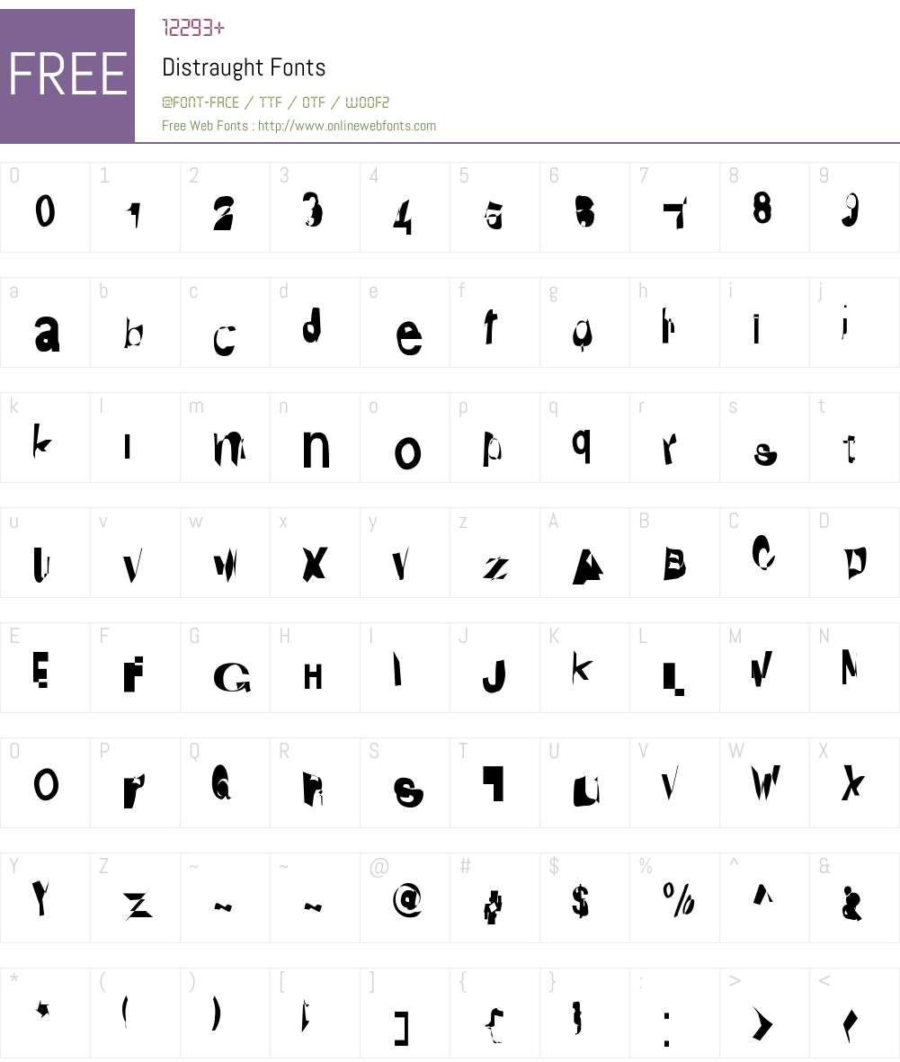 Distraught Font Screenshots