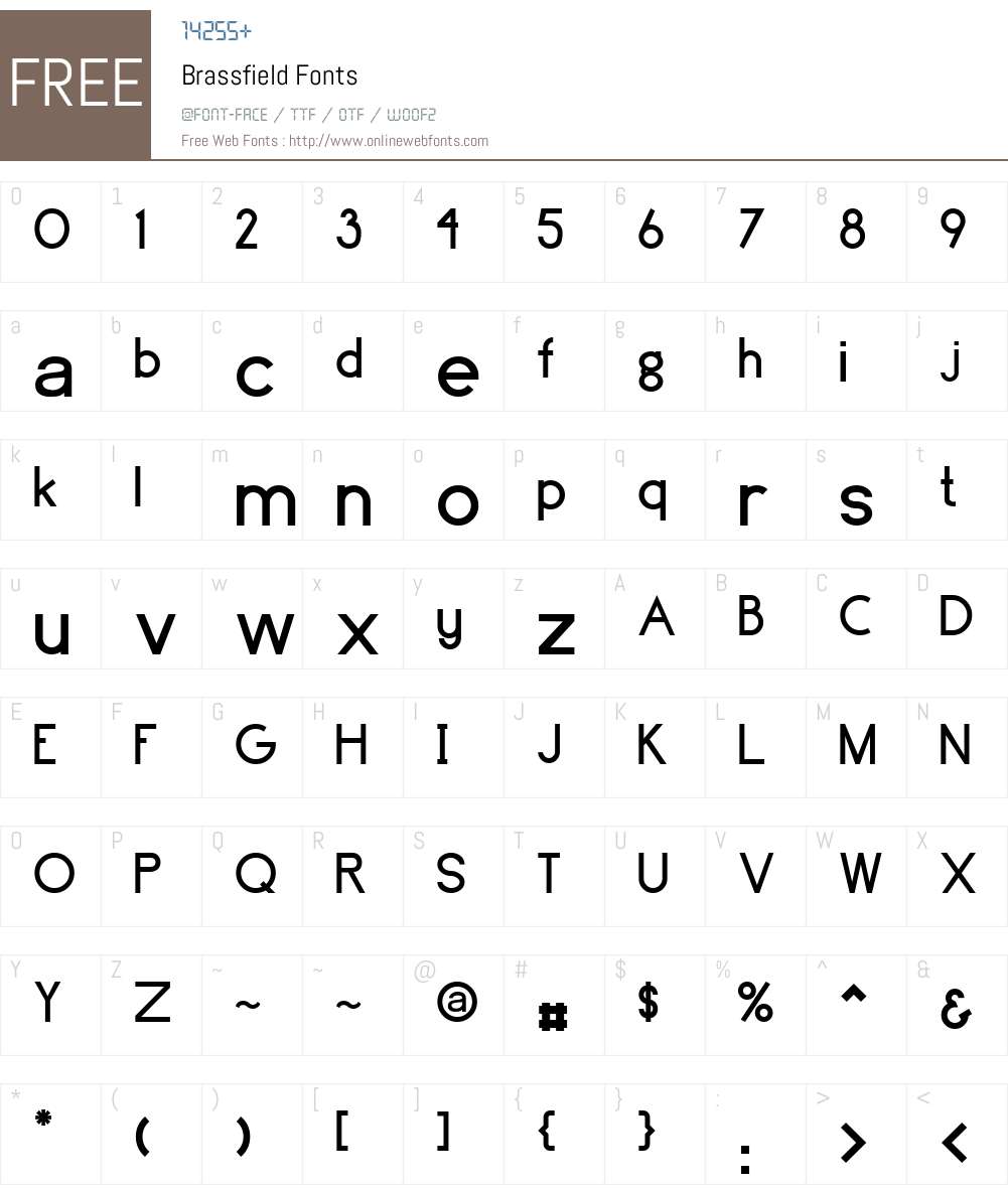 Brassfield Font Screenshots