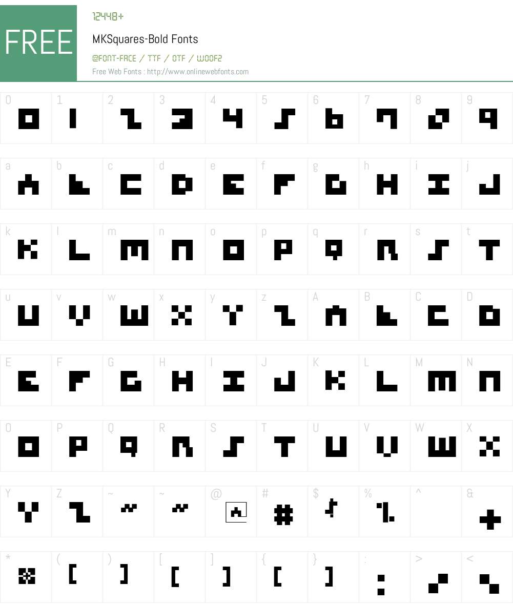 MKSquares Font Screenshots