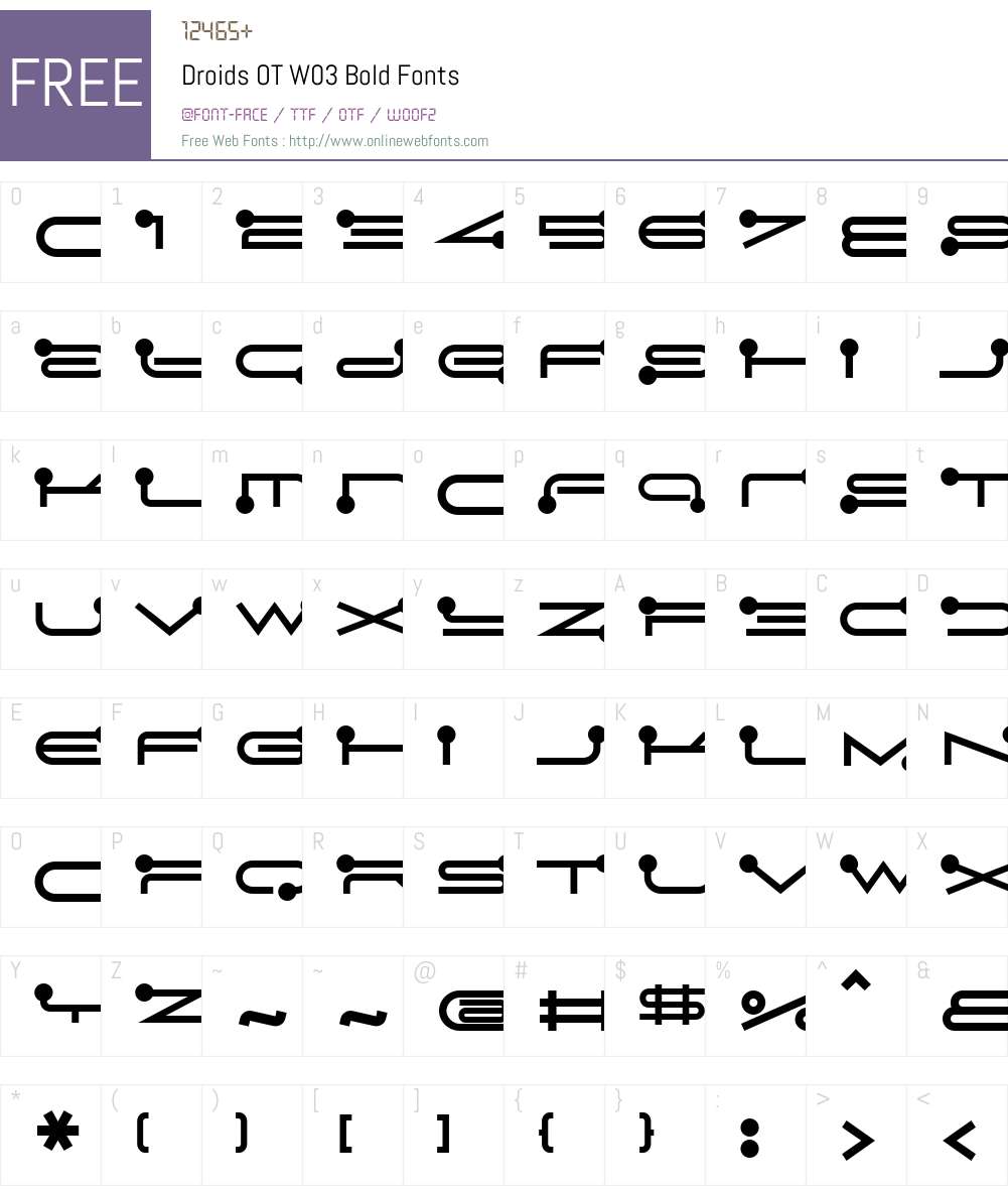 FF Droids Font Screenshots