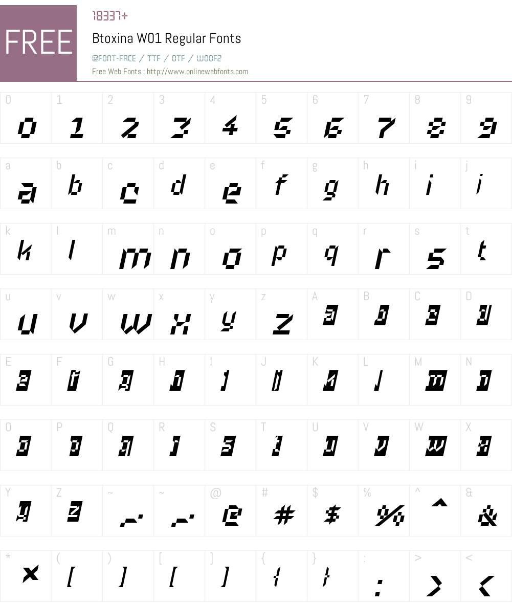 BtoxinaW01-Regular Font Screenshots