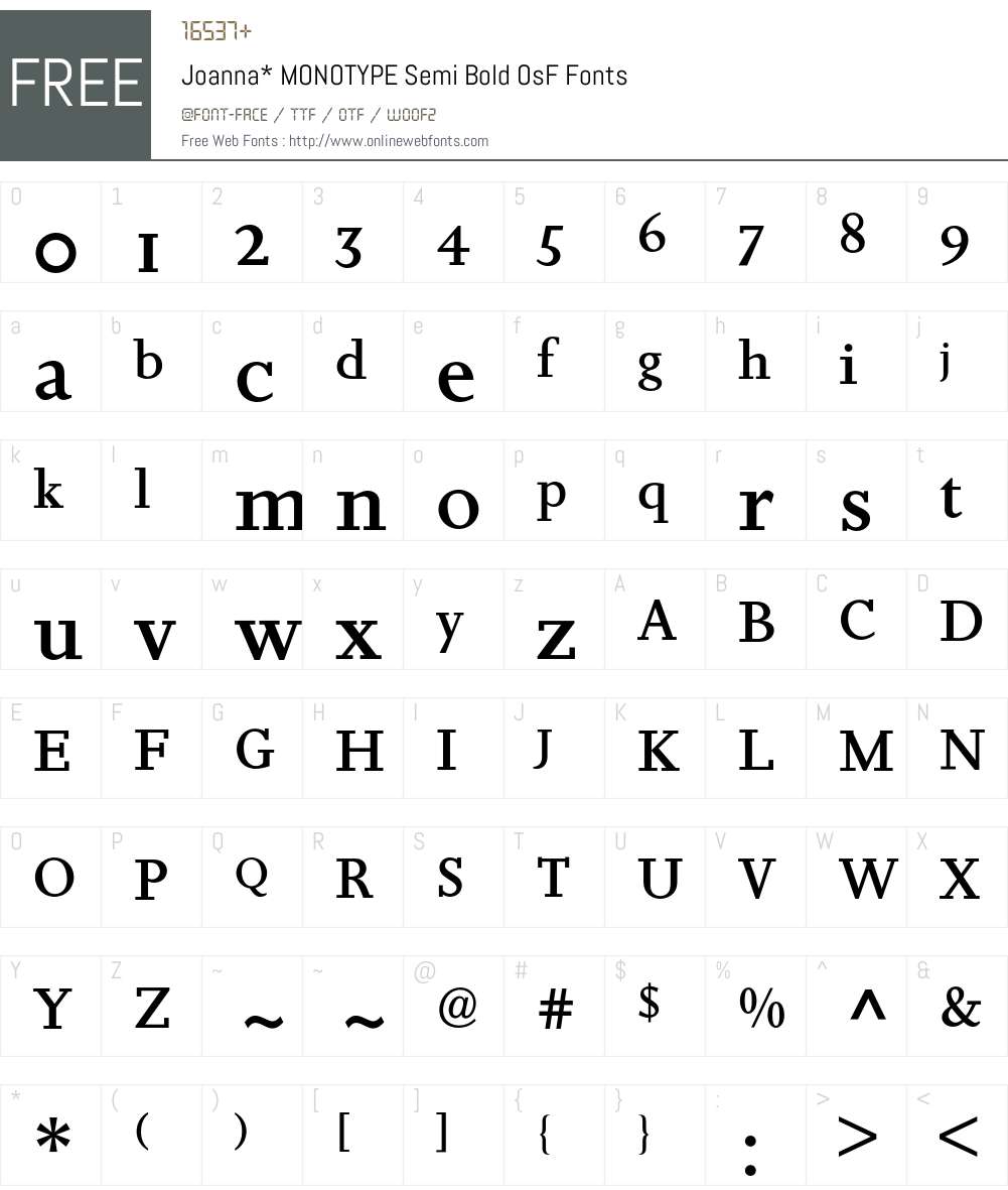 Joanna BQ Font Screenshots