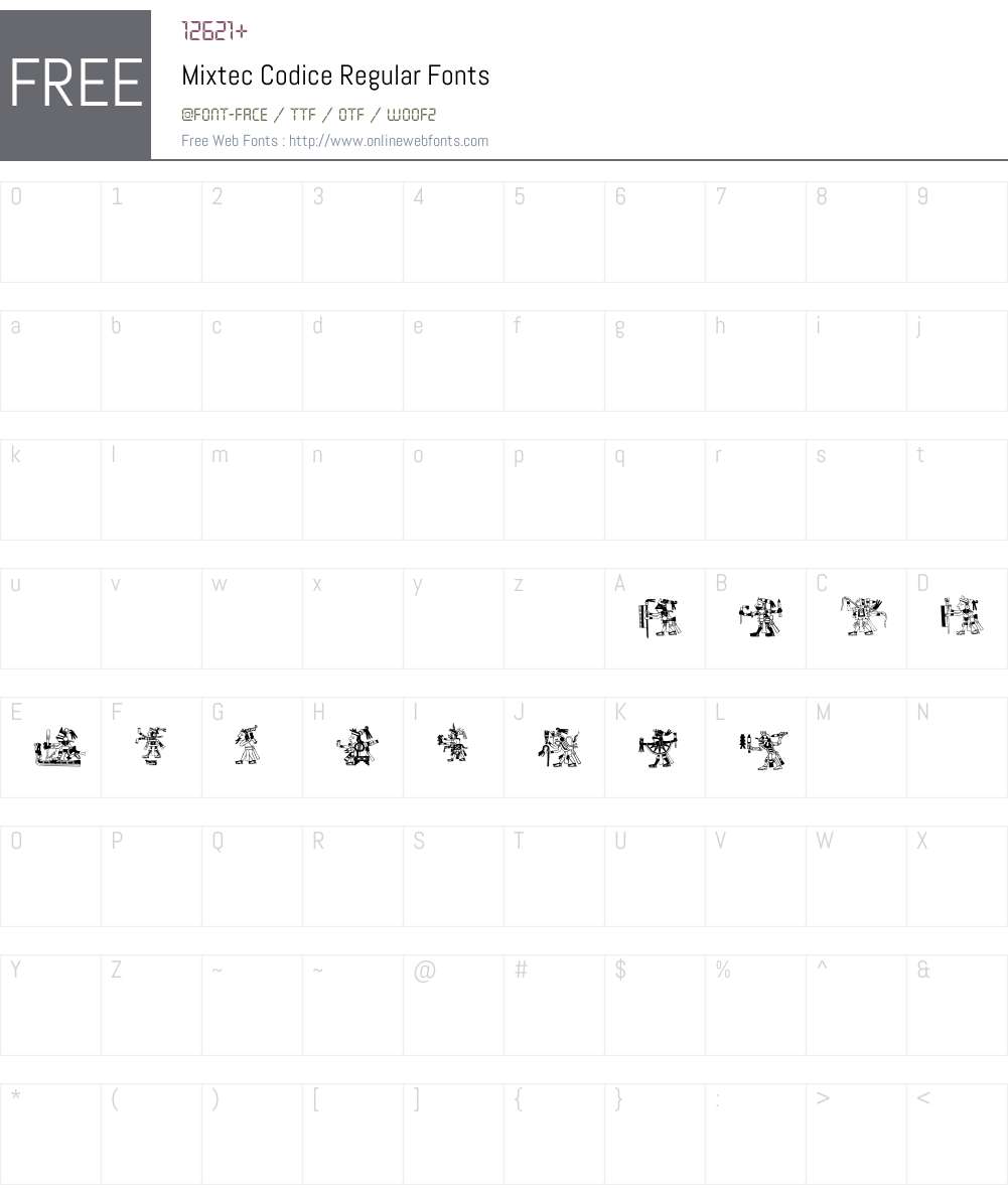 Mixtec Codice Font Screenshots