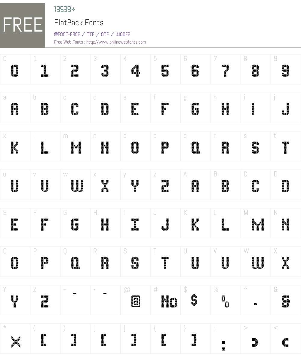 FlatPack Font Screenshots