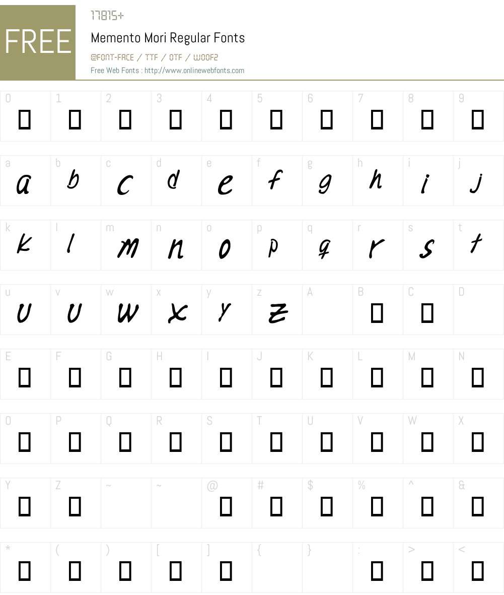 Memento Mori Font Screenshots
