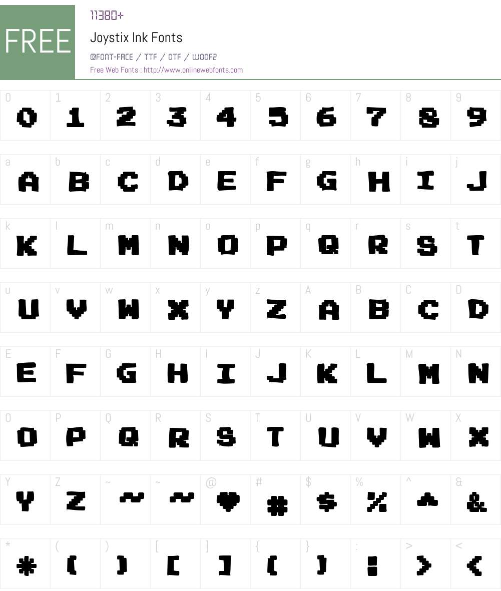 Joystix Ink Font Screenshots