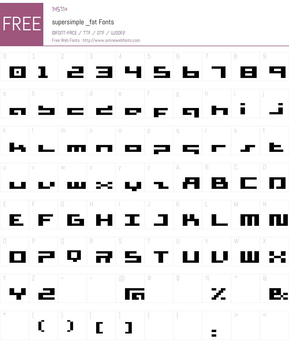 supersimple Font Screenshots