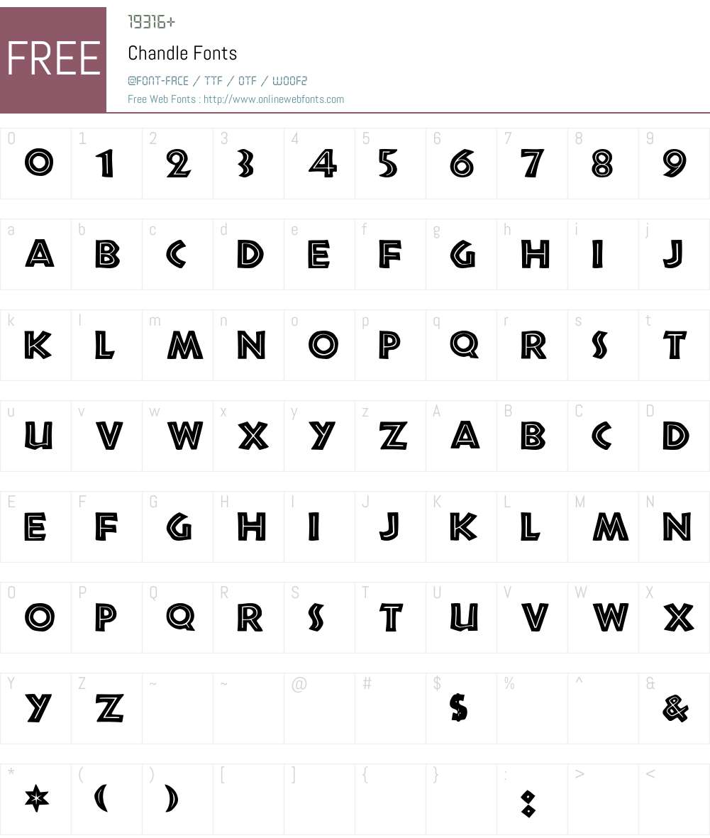 Chandle Font Screenshots