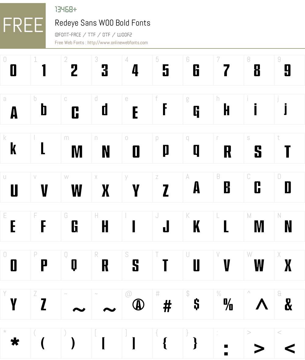 RedeyeSansW00-Bold Font Screenshots