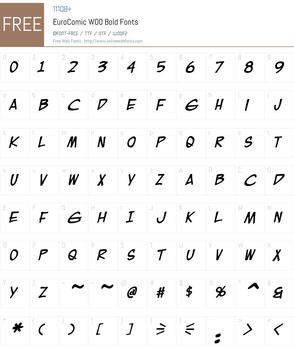 EuroComic Font Screenshots