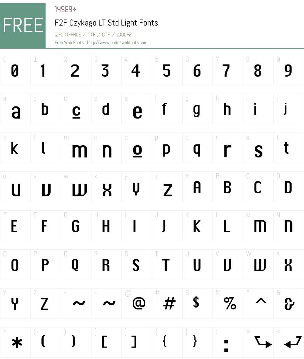 F2F Czykago LT Std Font Screenshots