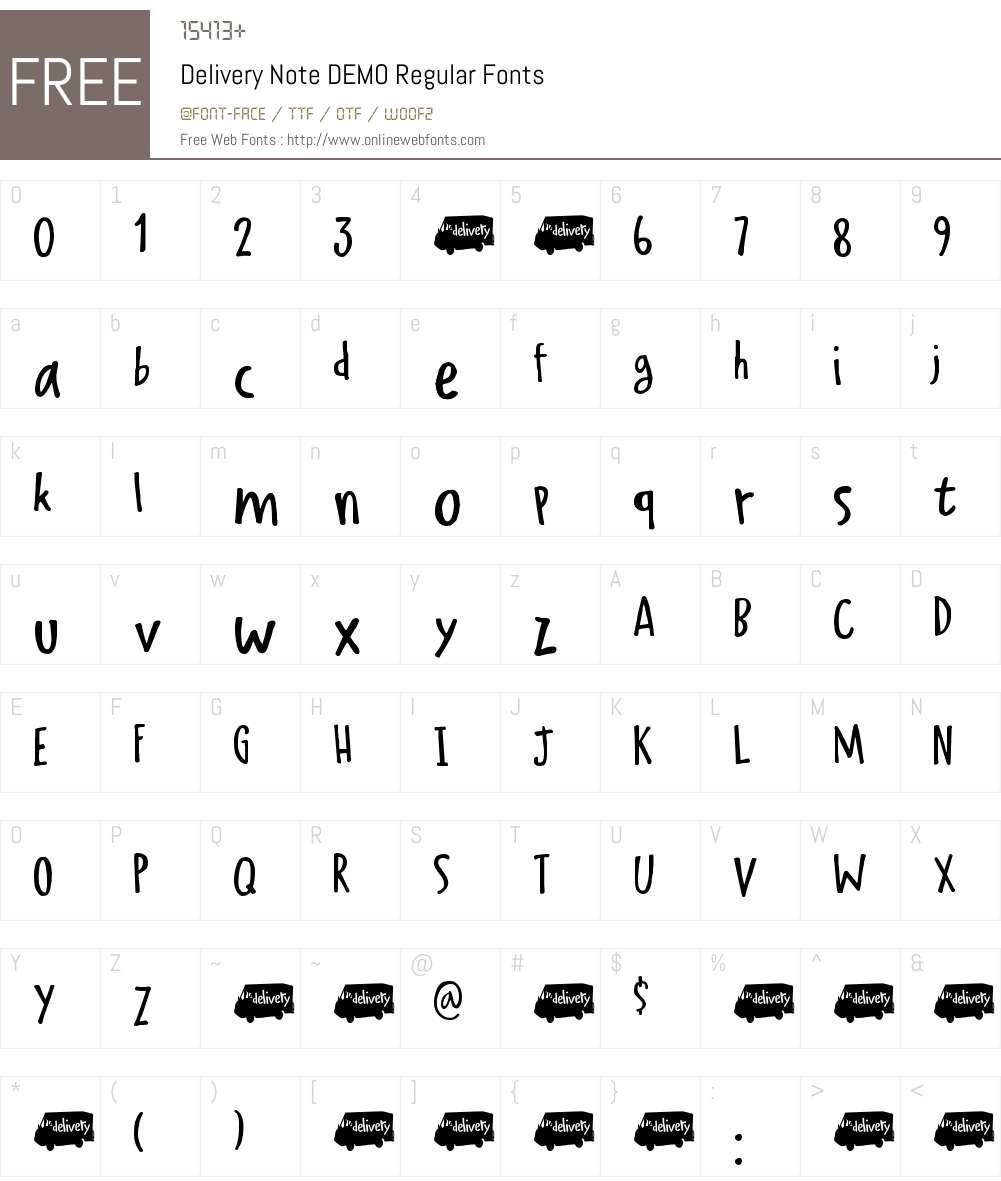 Delivery Note DEMO 1.000 Fonts Free Download