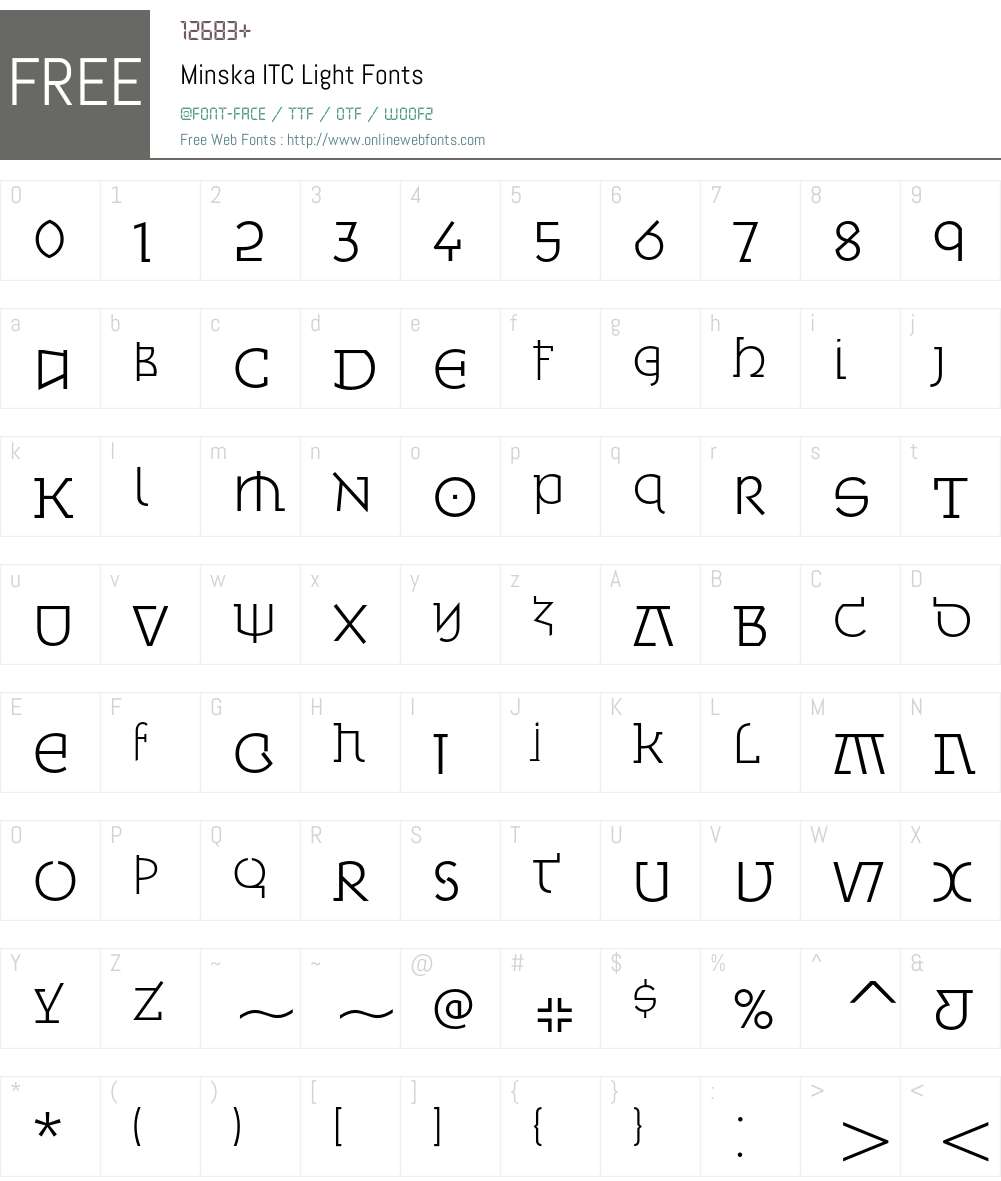 Minska ITC Font Screenshots