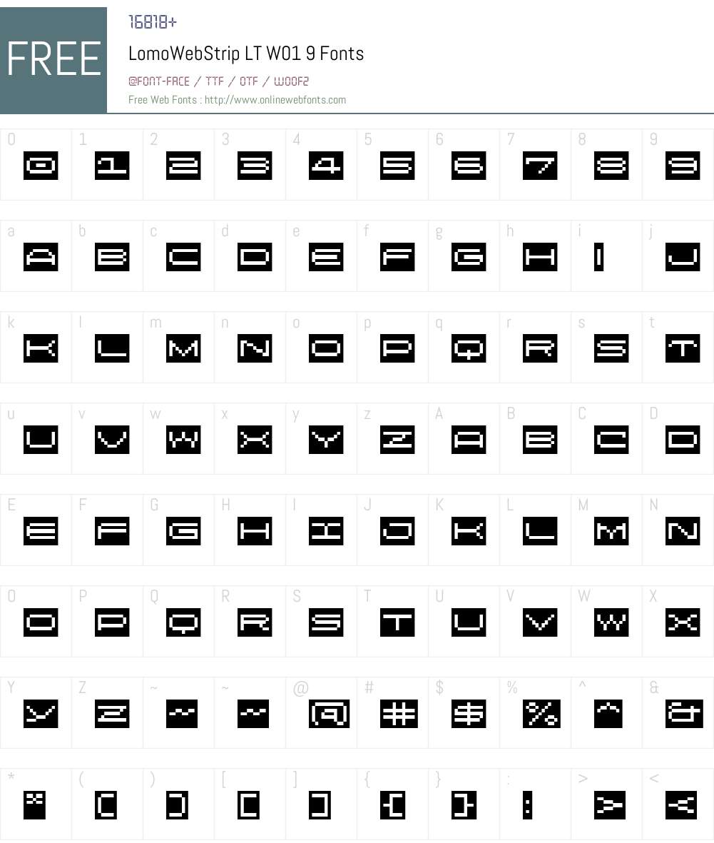 LomoWebStripLTW01-9 Font Screenshots