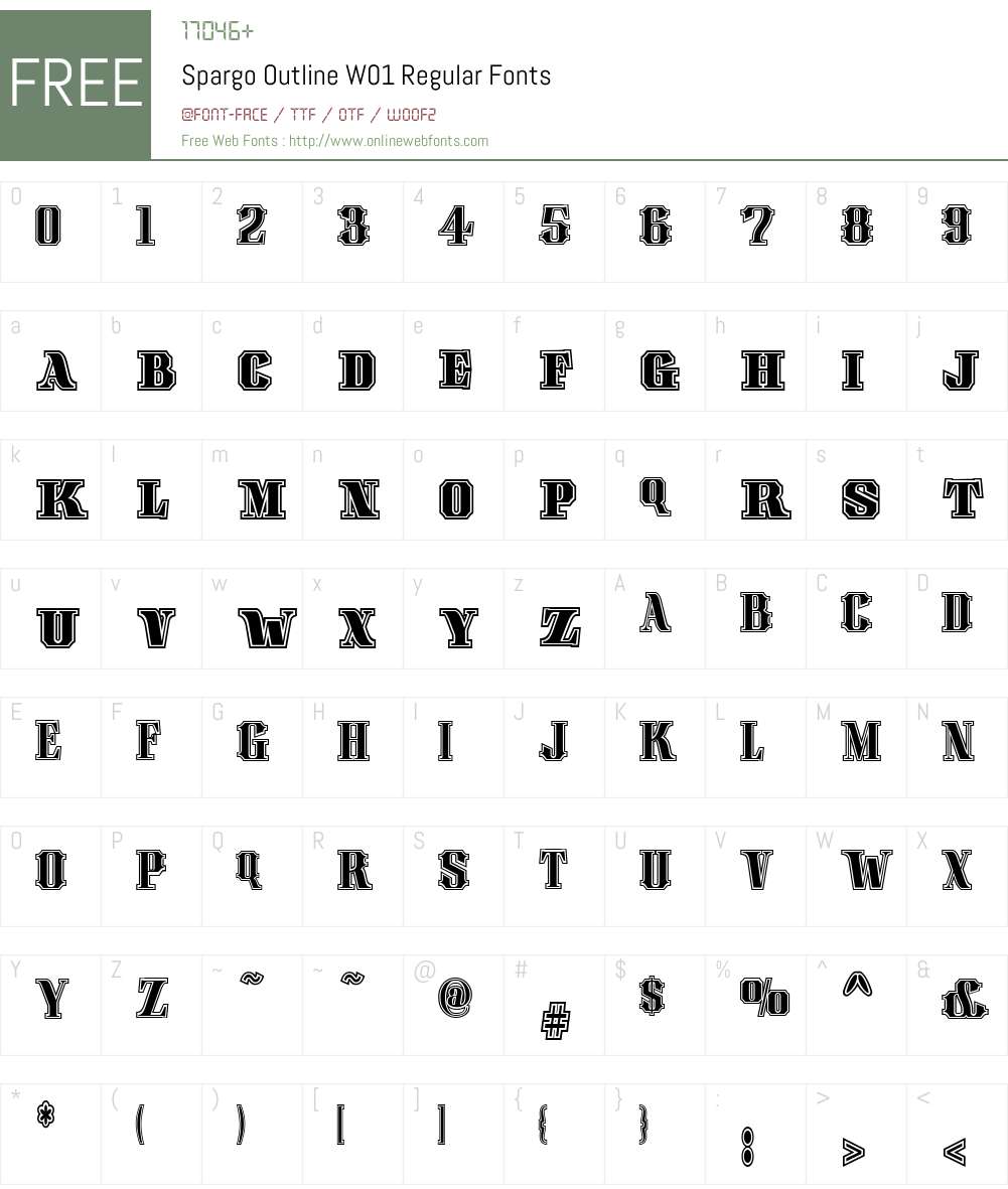 SpargoOutlineW01-Regular Font Screenshots