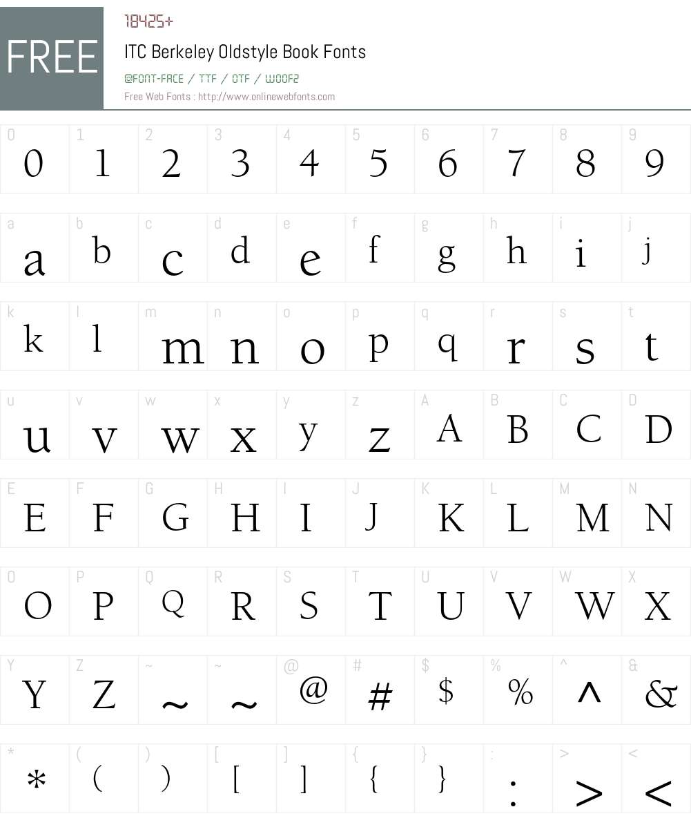 Berkeley Font Screenshots