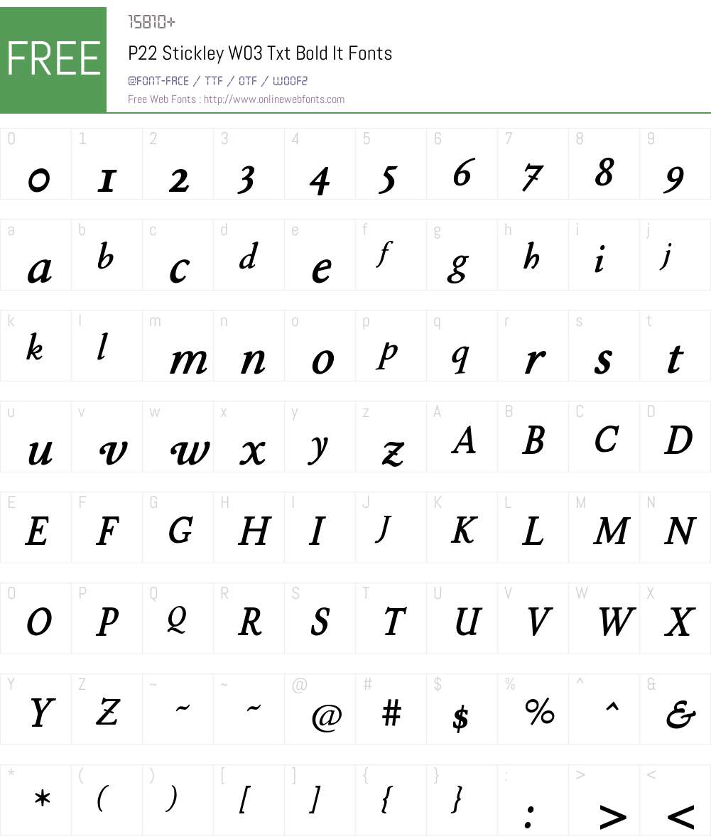 P22 Stickley Pro Font Screenshots