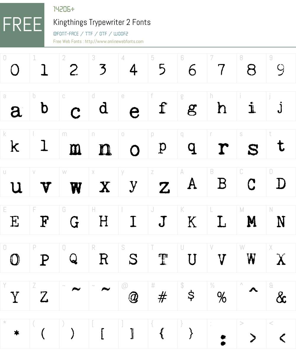 Kingthings Trypewriter 2 Font Screenshots