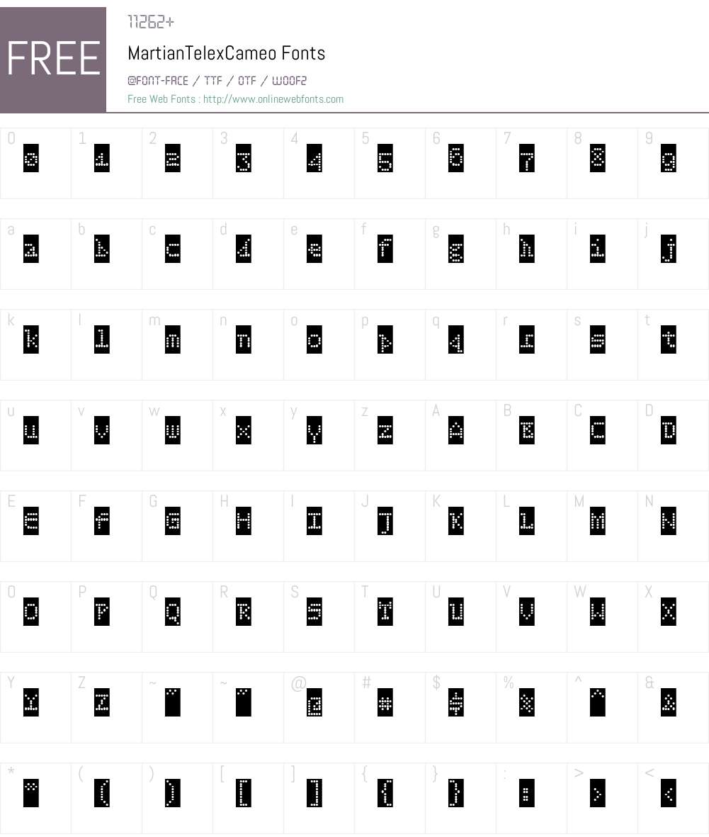 MartianTxW00-Cameo Font Screenshots