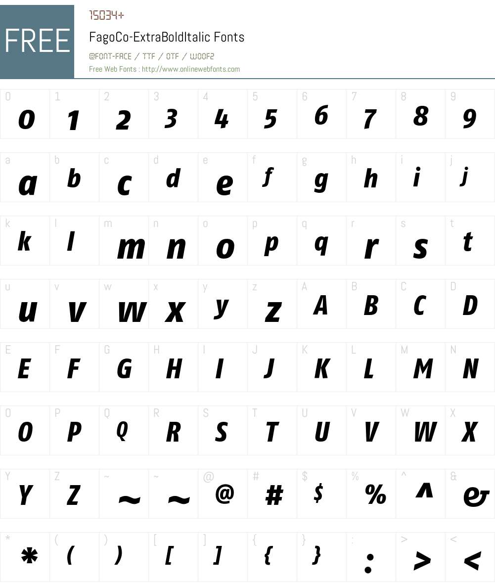 FagoCo Font Screenshots