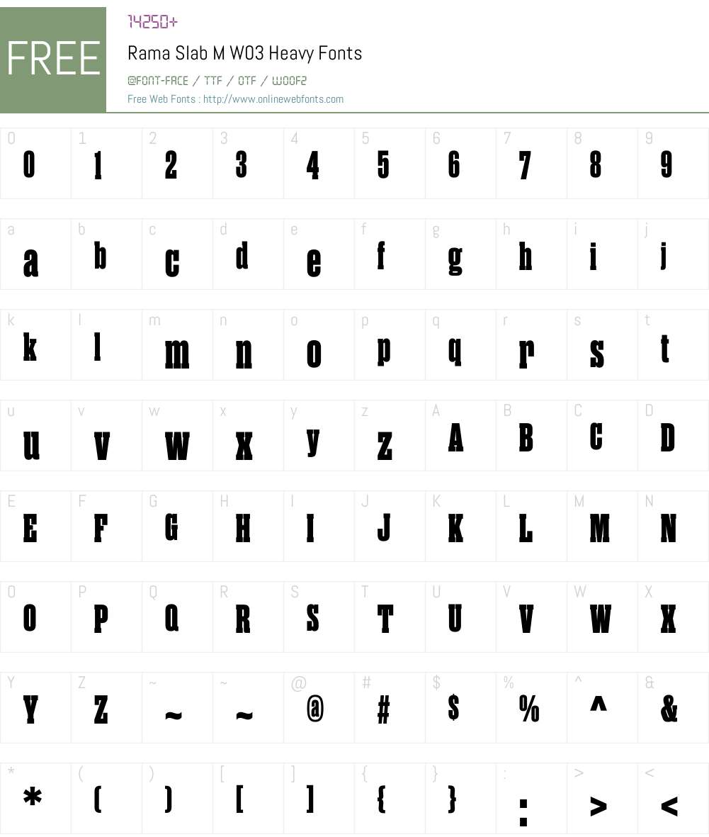 Rama Slab Font Screenshots