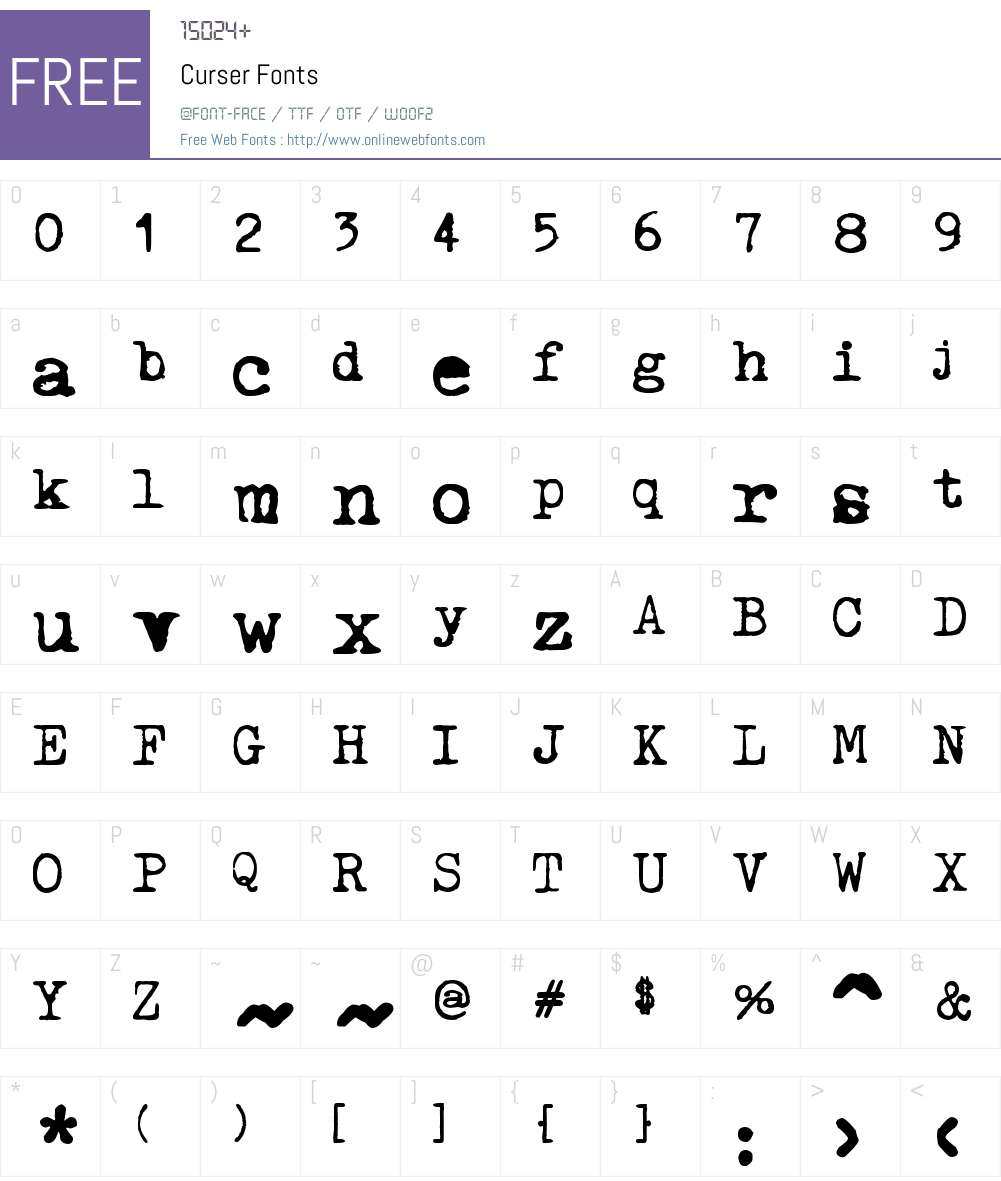 Curser Font Screenshots