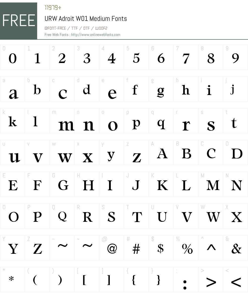 URWAdroitW01-Medium Font Screenshots