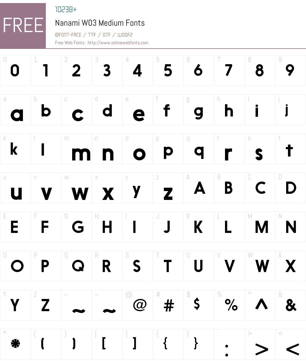 NanamiW03-Medium Font Screenshots