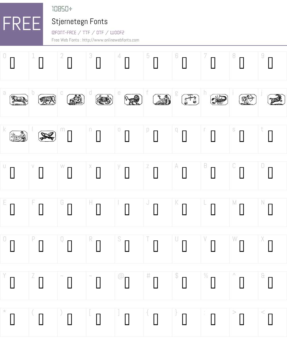 Stjernetegn Font Screenshots