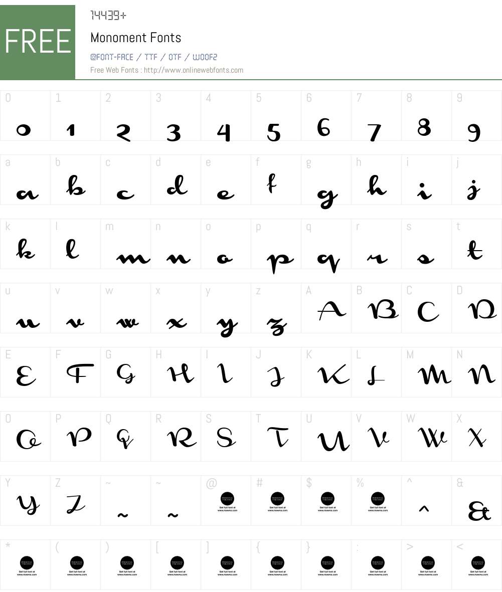 Monoment Font Screenshots